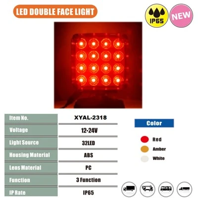 32LED Double Face Amber Red White Truck Side Marker Lights DC12V-24V For Retrofit/Upgrade best